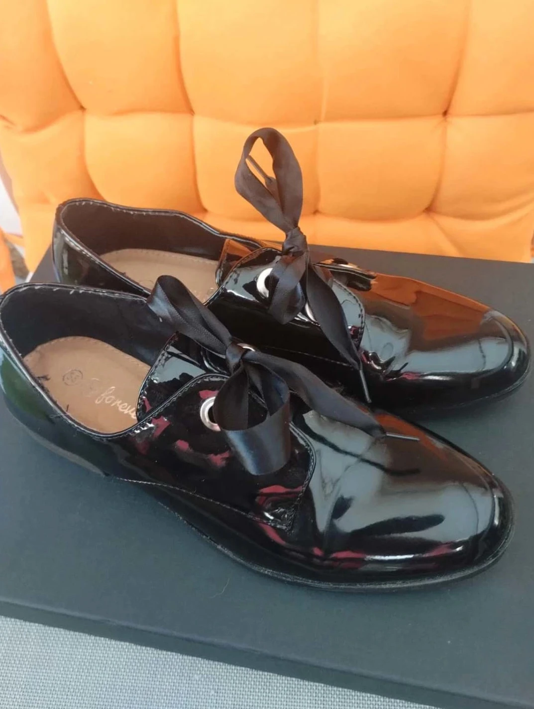 Lacquered black lace-up shoes, Forever Folie, Size 38 – photo 5